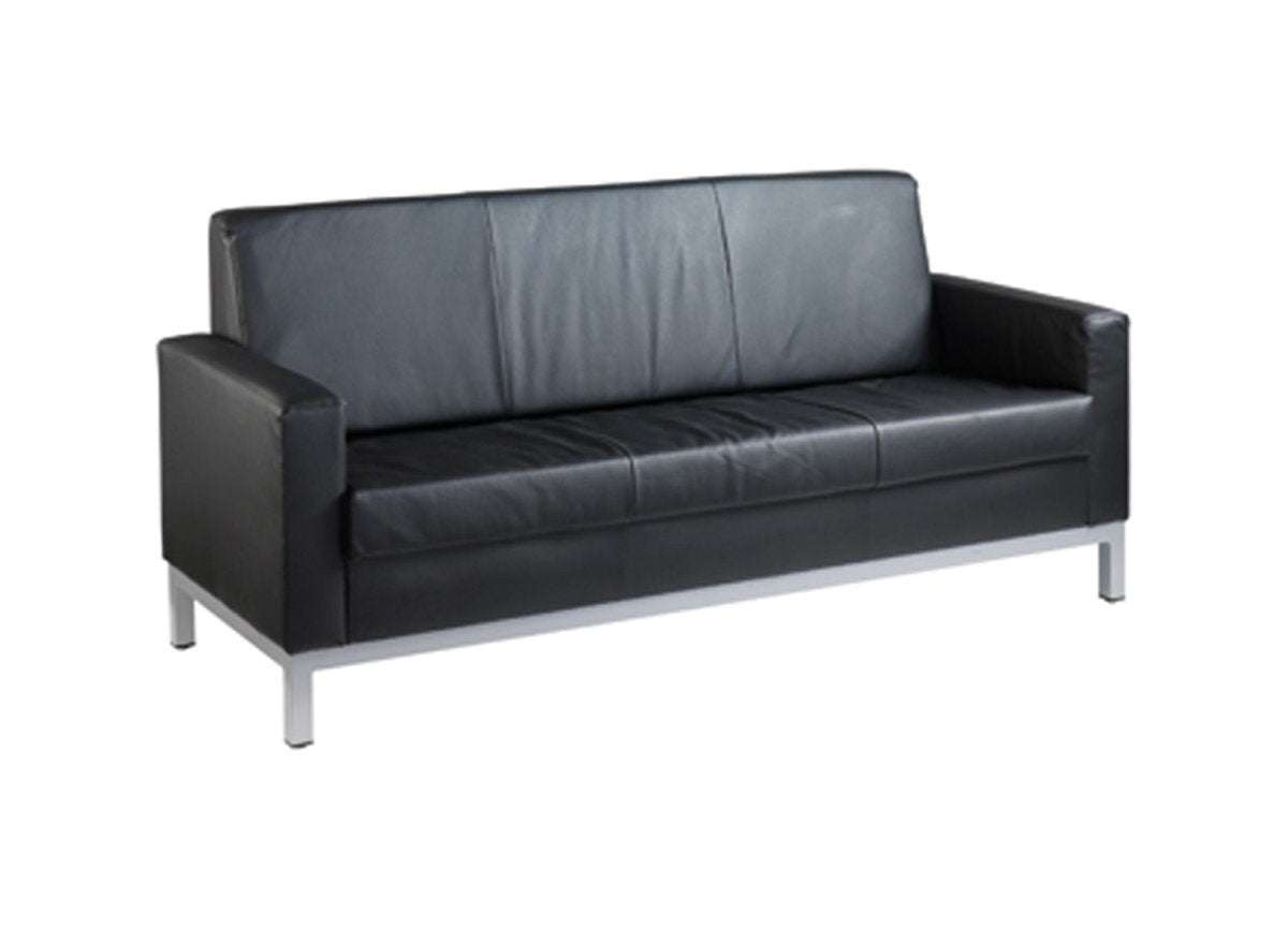 Helsinki 3 Seater Sofa Faux Leather BlackOffice Sofa
