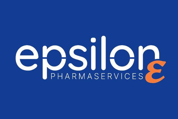 Epsilon Pharmaservices logo on a blue background