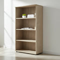medium height wooden 4 shelf book case for offices