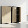 medium high two door wooden cupboard