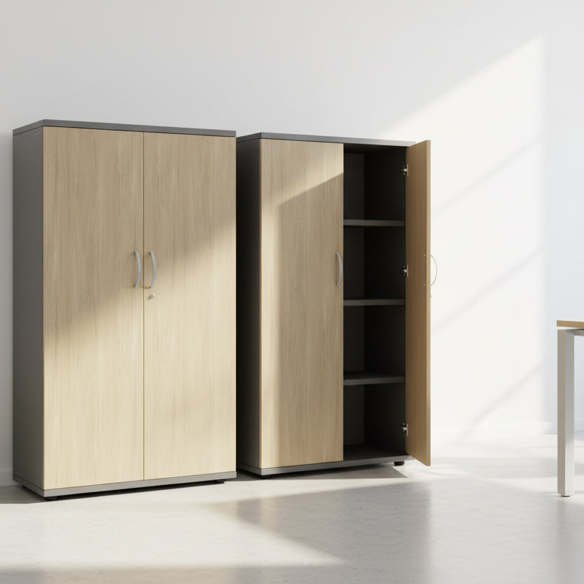 medium high two door wooden cupboard