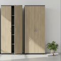 tall two door wooden cupboard 