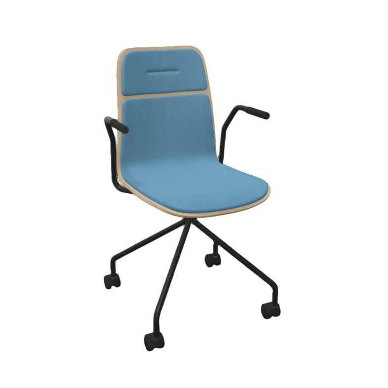 Vapaa Frame Chair 4S  Black Frame Blue UpholsteryThat’s My Office Furniture, 360 Degree View storage, desk, chair