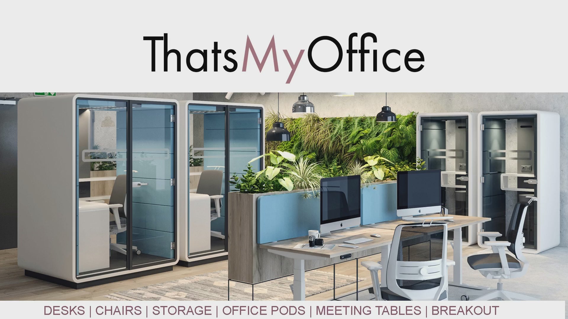 Thats My Officed Phone Booth videoThat’s My Office Furniture, 360 Degree View storage, desk, chair