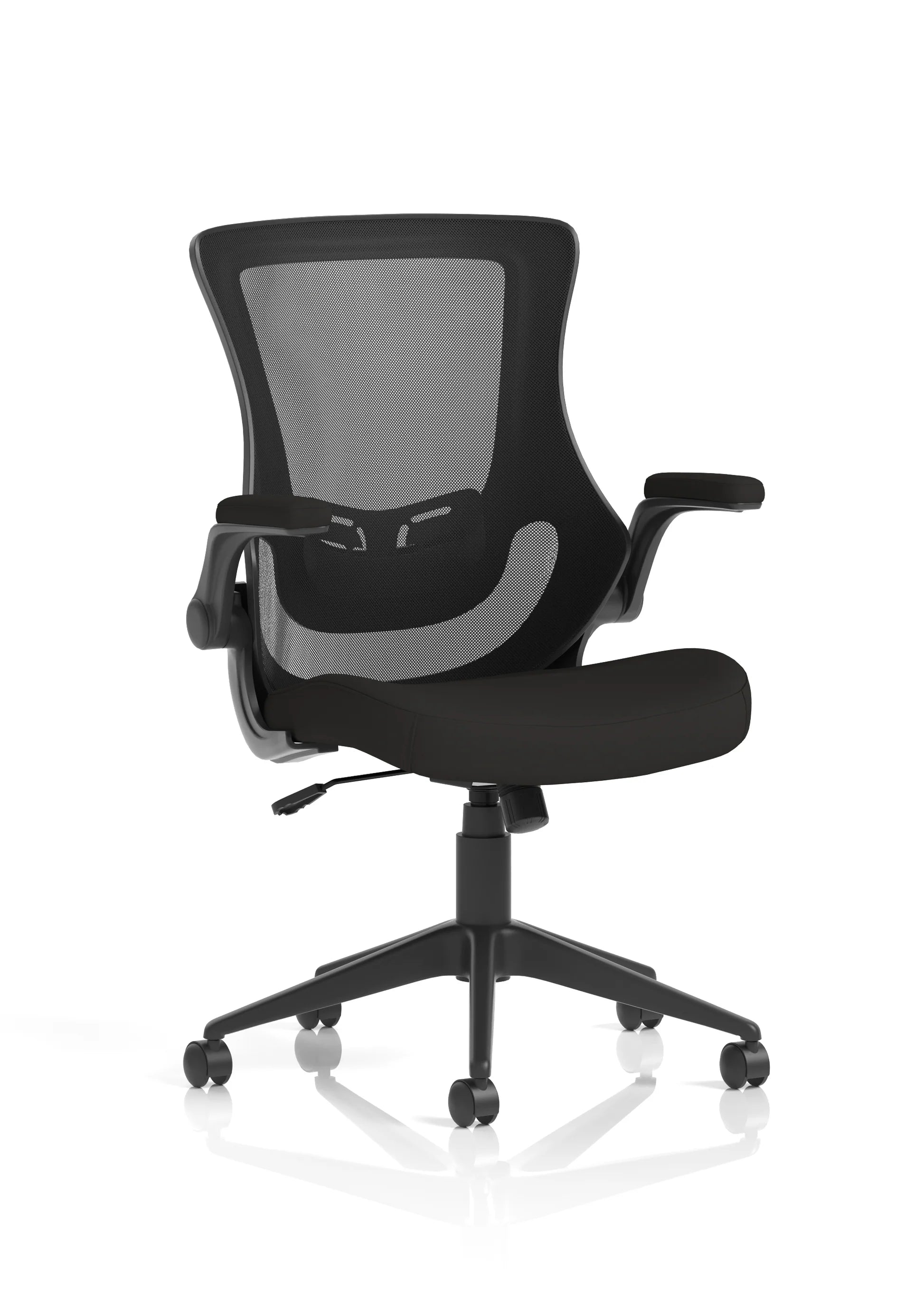 Ergonomic black mesh back office chair with swivel base