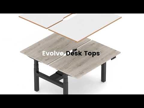 Height Adjustable Slimline  Desk for 6 Person Air Back to Back + Screen