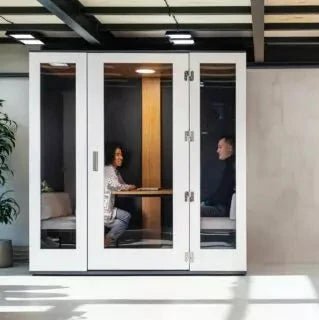 Camden Style 2 or 4 person meeting POD MeavoThat’s My Office Furniture, 360 Degree View storage, desk, chair