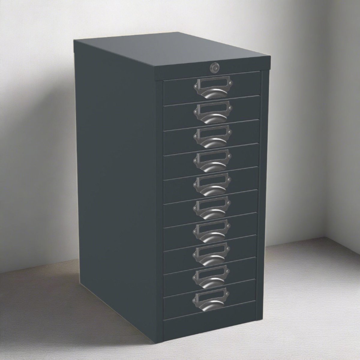 10 drawer locking multidrawer silverline MDUR10LK-Graphite