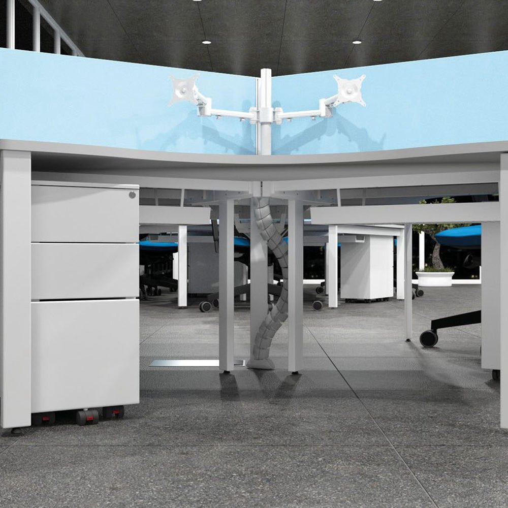Switch Trio Cluster 120° Desk With O Frame Leg Switch Trio OFrame 14 Office Furniture and Home Remote Working