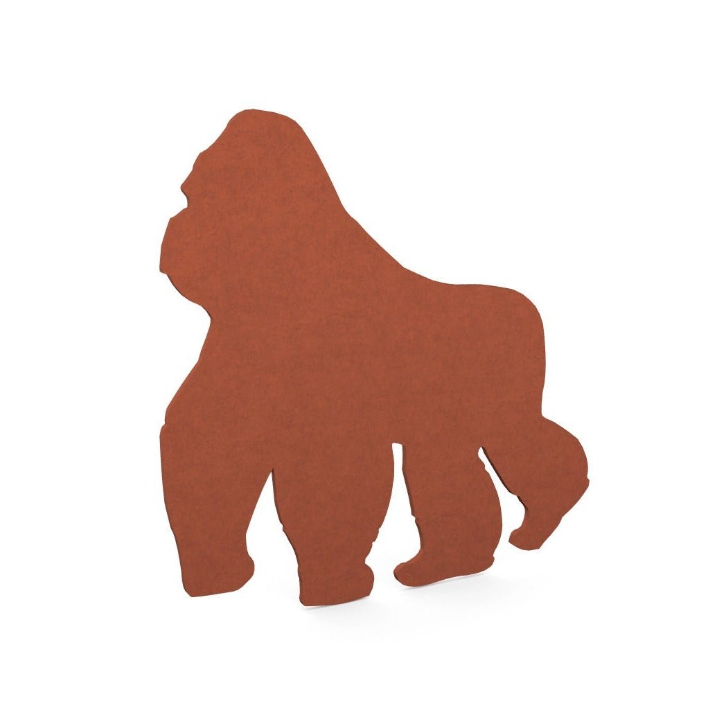 Brown gorilla silhouette on a white background