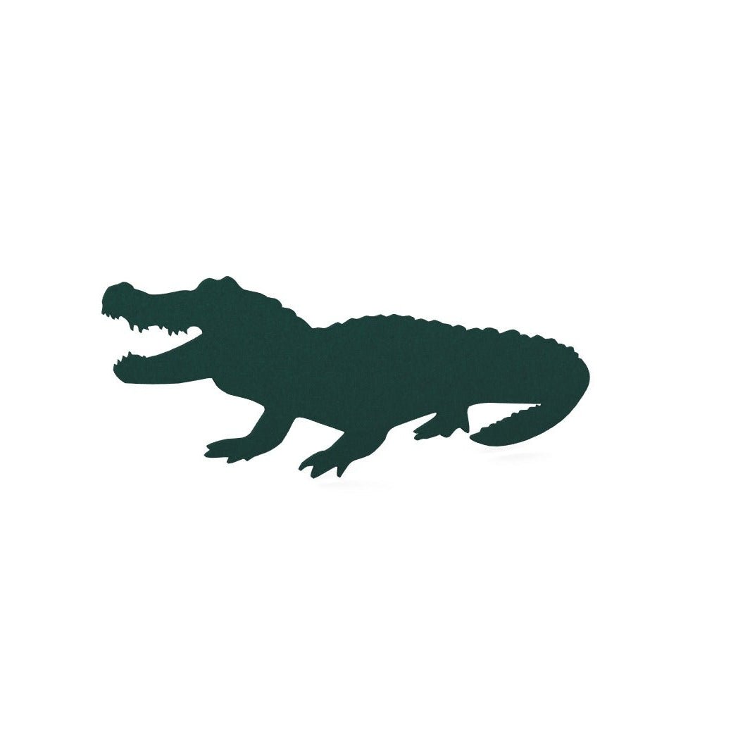 Silhouette of a crocodile on a white background