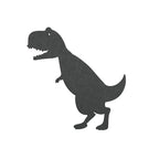 Black silhouette of a dinosaur on a white background