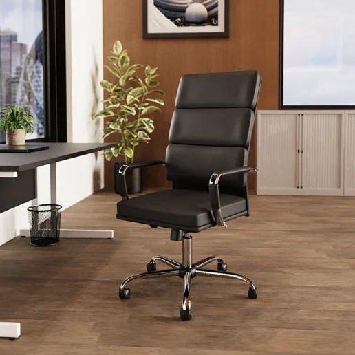 Advocate Bonded Leather  Executive Office Chair with Chrome Accents
