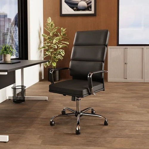 Advocate Bonded Leather  Executive Office Chair with Chrome Accents