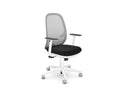 Andy White Mesh Back Office Chair - SKU: ANDY/WHT/ADJARMS/E001/TMS012, Fabric: E001