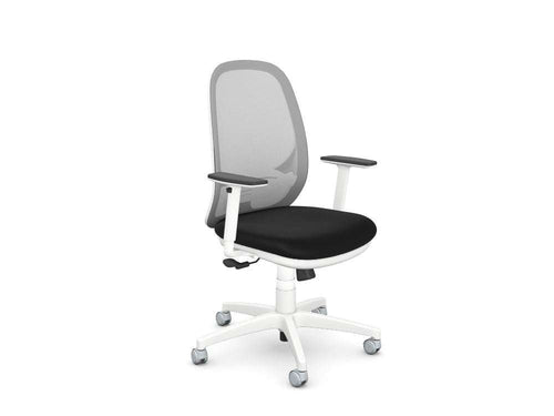 Andy White Mesh Back Office Chair - SKU: ANDY/WHT/ADJARMS/E001/TMS012, Fabric: E001