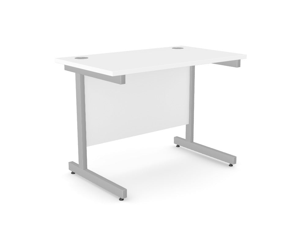 Ashford Metal Leg Straight 600 Office Desk - SKU: Product Code: A - CTST1060/WH/SLV Top: A - TM1060/WH, Leg: A - LCT1ST60/SLVTHATSMYOFFICE