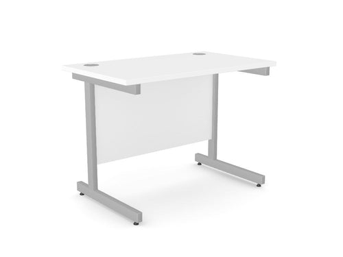 Ashford Metal Leg Straight 600 Office Desk - SKU: Product Code: A - CTST1060/WH/SLV Top: A - TM1060/WH, Leg: A - LCT1ST60/SLVTHATSMYOFFICE