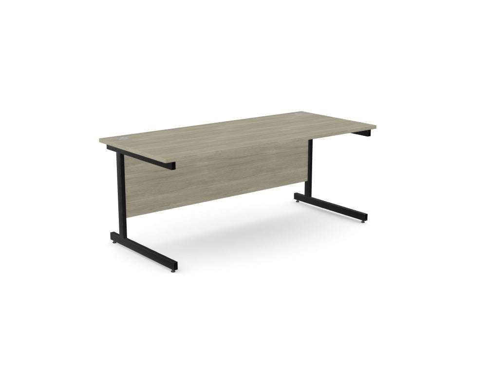Ashford Metal Leg Straight D800 Office Desk - SKU: Product Code: A - CTST1880/AO/BLK Top: AK - TM1880/AO, Leg: A - LCT1ST80/BLKTHATSMYOFFICE