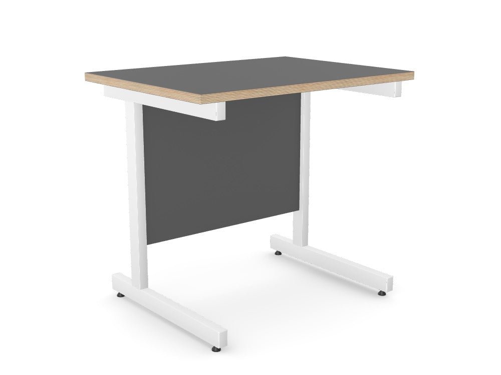 Ashford Metal Leg Straight Desk 600 - Stocked - SKU: Product Code: A - PLY - CTST8060/GR/WHT Top: A - P - TM8060/GR, Leg: A - LCT1ST60/WHT