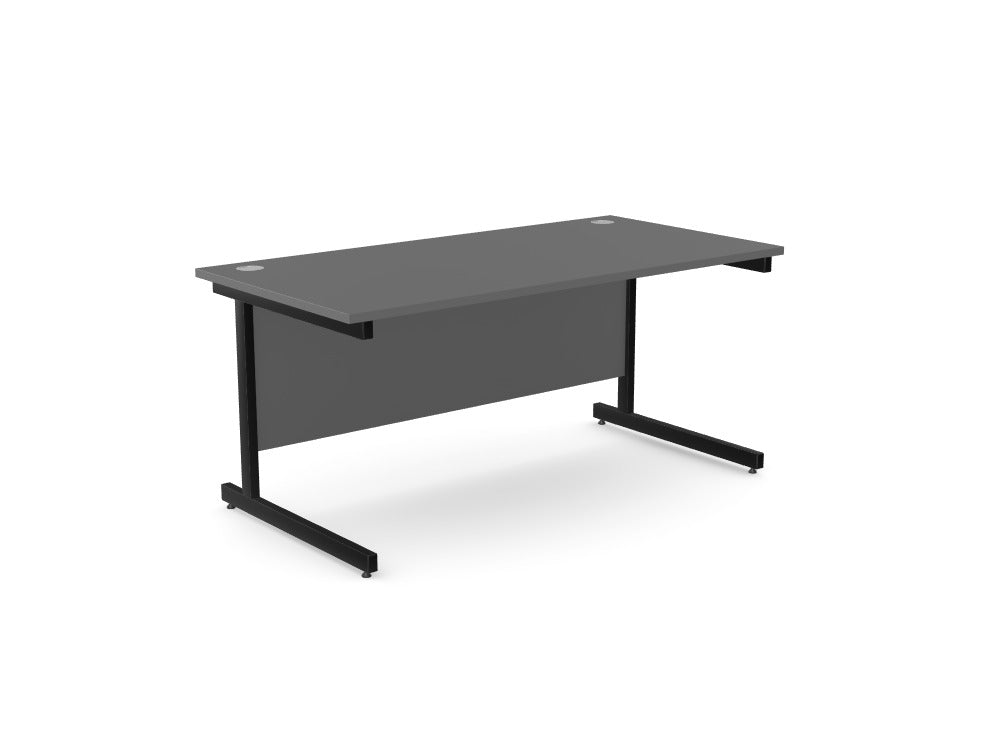 Ashford Metal Leg Straight Desk 800 - Stocked - SKU: Product Code: A - CTST1680/GR/BLK Top: AK - TM1680/GR, Leg: A - LCT1ST80/BLK