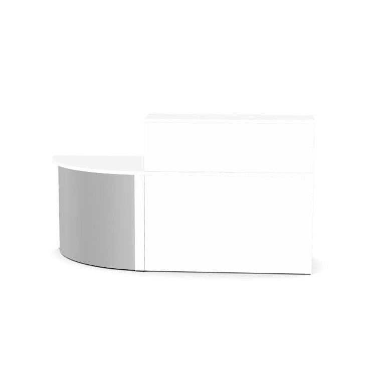 Ashford Reception Desk - SKU: ASH-REC1200RISR White with SIlver Corner 200cm W 80cm D 110Cm H