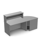 Ashford Reception Desk - SKU: ASH-REC1200RISR White with SIlver Corner 200cm W 80cm D 110Cm H