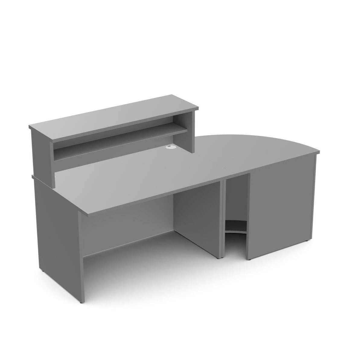 Ashford Reception Desk - SKU: ASH-REC1200RISR White with SIlver Corner 200cm W 80cm D 110Cm H