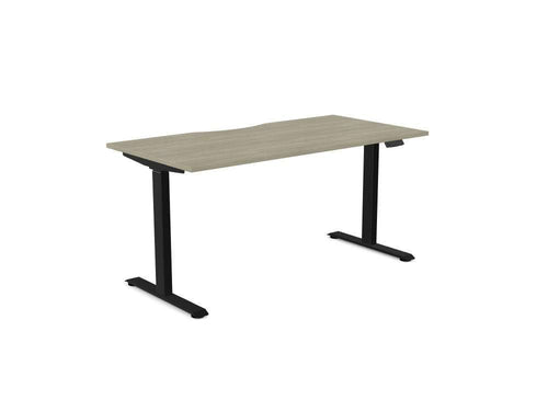 AV8 Sit Stand Single Desk - SKU: Frame: AV8 - PILOT - DESK/BLK + Top: E - 25 - DPS1680/AO