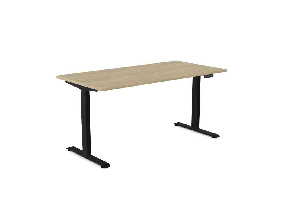 AV8 Sit Stand Single Desk - SKU: Frame: AV8 - PILOT - DESK/BLK + Top: E - 25 - TP1680/UO