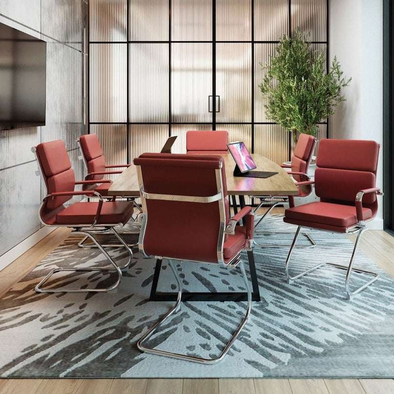 Avanti Medium Back Visitor Cantilever Chair Ox Blood