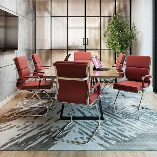 Avanti Medium Back Visitor Cantilever Chair Ox Blood