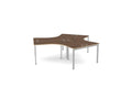 C - Sense 120 Degree 3 Person Bench Workstation - SKU: CSE - 3P120 - PLY - LEO - T3P3W1260/AW/SLV
