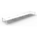 C Sense 8 Person  Bench Desk 420cm White Legs White Top with Scallop. (3 x 120cm x 80cm 1 x 140cm x 80 cm Bench Desk) Criterion