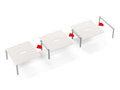 C Sense 6 Person  Bench Desk 420cm White Legs White Top with Scallop. (3 x 140cm x 80cm Bench Desk)