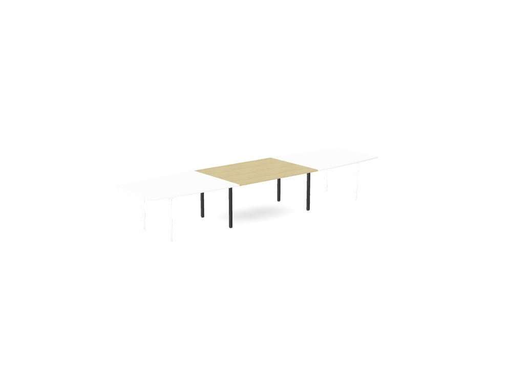 C - Sense Add - On Section for Curved Meeting Table - SKU: CSE - MTAC16/12/MP/BLK