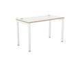 C - Sense Office Desk 120cm x 60cm Portal White Ply Edge - SKU: Product Code: CSE - PLY - 1PB - LEO - TP1260/WH/WHT , Top: CSE - SOLO - PLY - TP1260/WH , Beam: CSE - SOLO - B1200/WHT , Legs: CSE - LEO600/WHTTHATSMYOFFICE