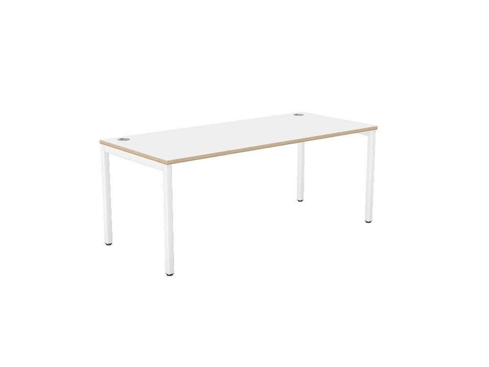 C - Sense Office Desk - SKU: Product Code: CSE - PLY - 1PB - LEO - TP1880/WH/WHT , Top: CSE - SOLO - PLY - TP1880/WH , Beam: CSE - SOLO - B1800/WHT , Legs: CSE - LEO800/WHT