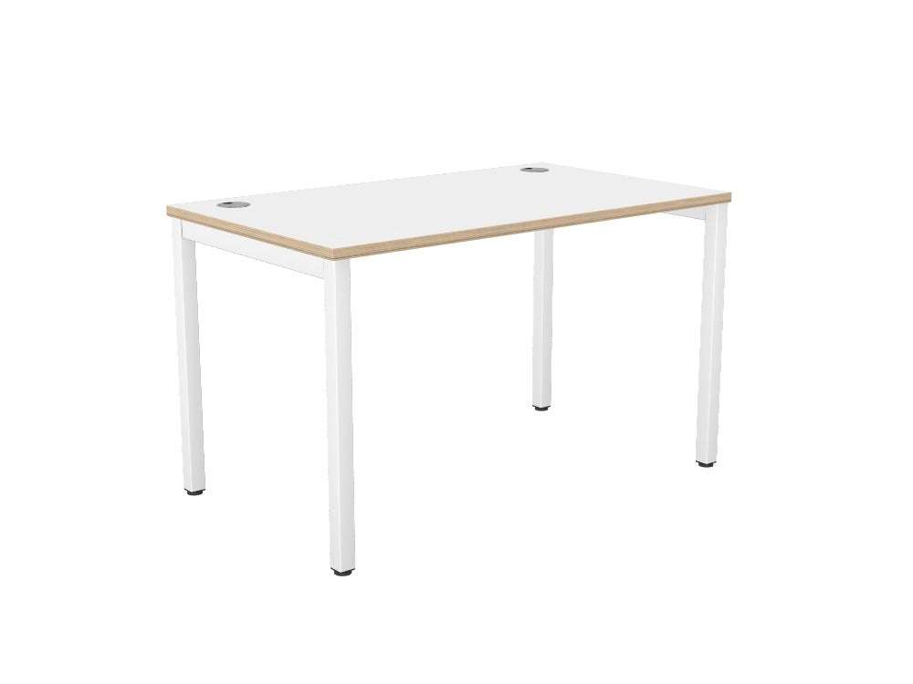 C - Sense Office Desk White Ply Edge 120cm x 70cm Portals SKU: Product Code: CSE - PLY - 1PB - LEO - TP1270/WH/WHT , Top: CSE - SOLO - PLY - TP1270/WH , Beam: CSE - SOLO - B1200/WHT , Legs: CSE - LEO700/WHTTHATSMYOFFICE