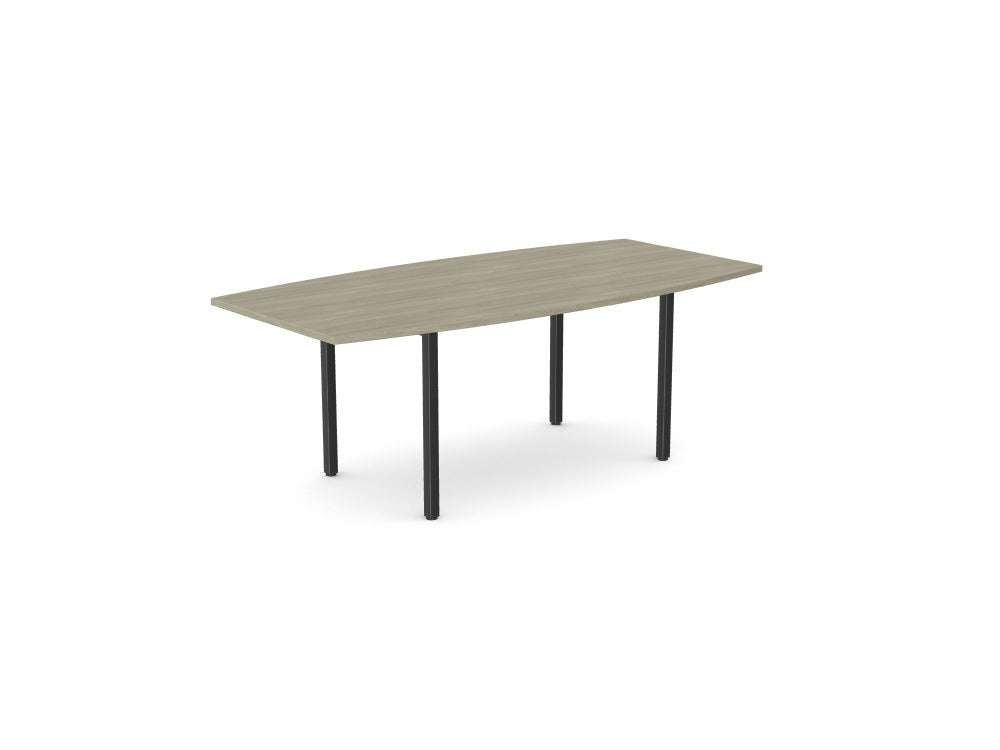 C - Sense Single Piece Curved Meeting Table - SKU: CSE - LEO - MTSC20/10/AO/BLK, Top: CSE - MTC2010/AO, Beam: 1x - CSE - B1200/BLK, Leg: CSE - LEO800/BLKTHATSMYOFFICE