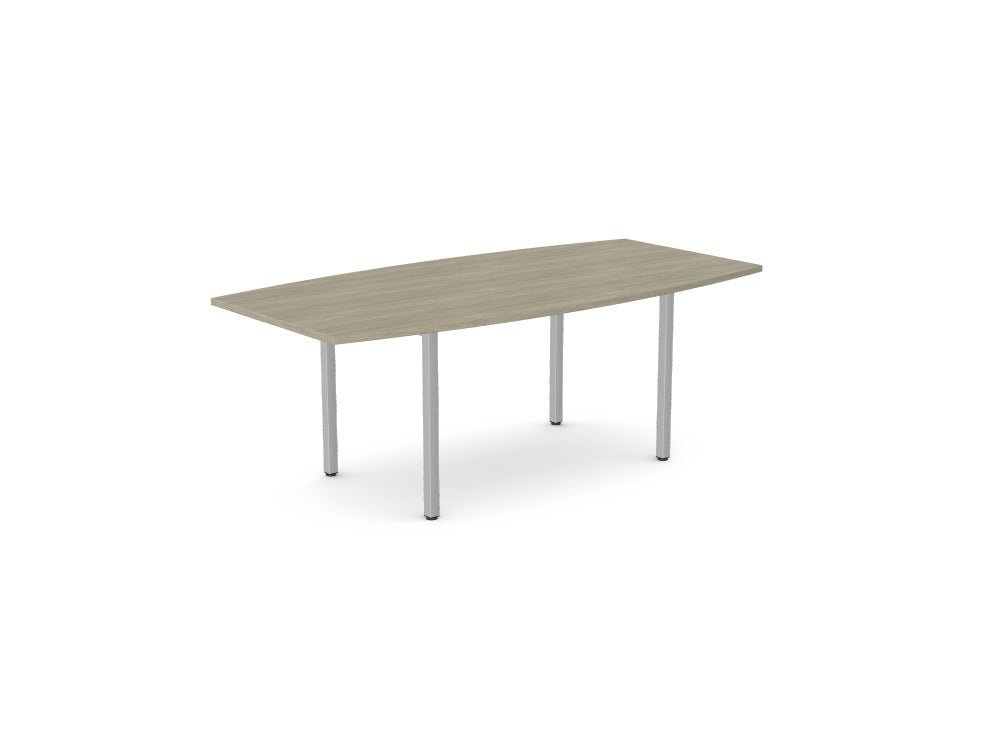 C-Sense Single Piece Curved Meeting Table - SKU: CSE-LEO-MTSC20/10/AO/SLV, Top: CSE-MTC2010/AO, Beam: 1x - CSE-B1200/SLV, Leg: CSE-LEO800/SLVTHATSMYOFFICE