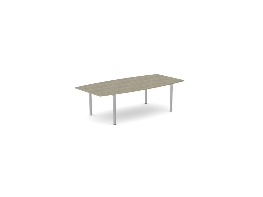 C-Sense Single Piece Curved Meeting Table - SKU: CSE-LEO-MTSC25/12/AO/SLV, Top: CSE-MTC2512/AO, Beam: 2x - CSE-B1800/SLV, Leg: CSE-LEO1000/SLVTHATSMYOFFICE