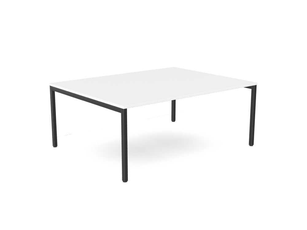 C-Sense Single Piece Straight Meeting Table 180cm x 140cm White Top Black Legs - SKU: CSE-LEO-MTS18/14/WH/BLKTHATSMYOFFICE