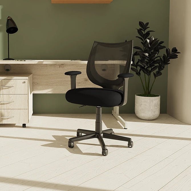 Camden Medium Back Black Mesh Office Chair  Task Operator With Arms