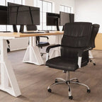 Carter High Back Black Leather Executive Office Chair  with Arms