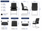 Carter Medium Back Black Feaux Leather Cantilever Visitor Office Chair with ArmsMeeting Conference ChairTHATSMYOFFICE