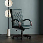 Chesterfield High Back Leather Executive Office Chair  with Arms