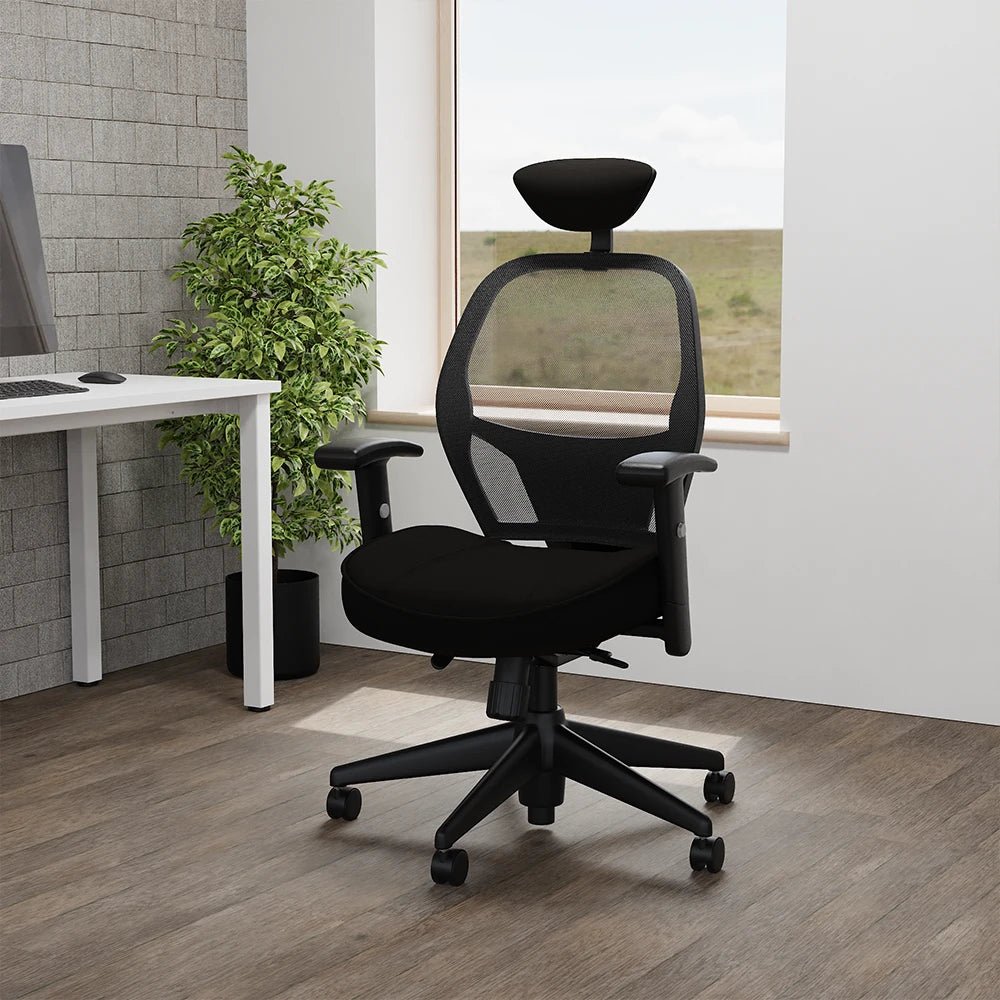 Denver High Mesh Back Black Office Chair  Task Operator with Arms