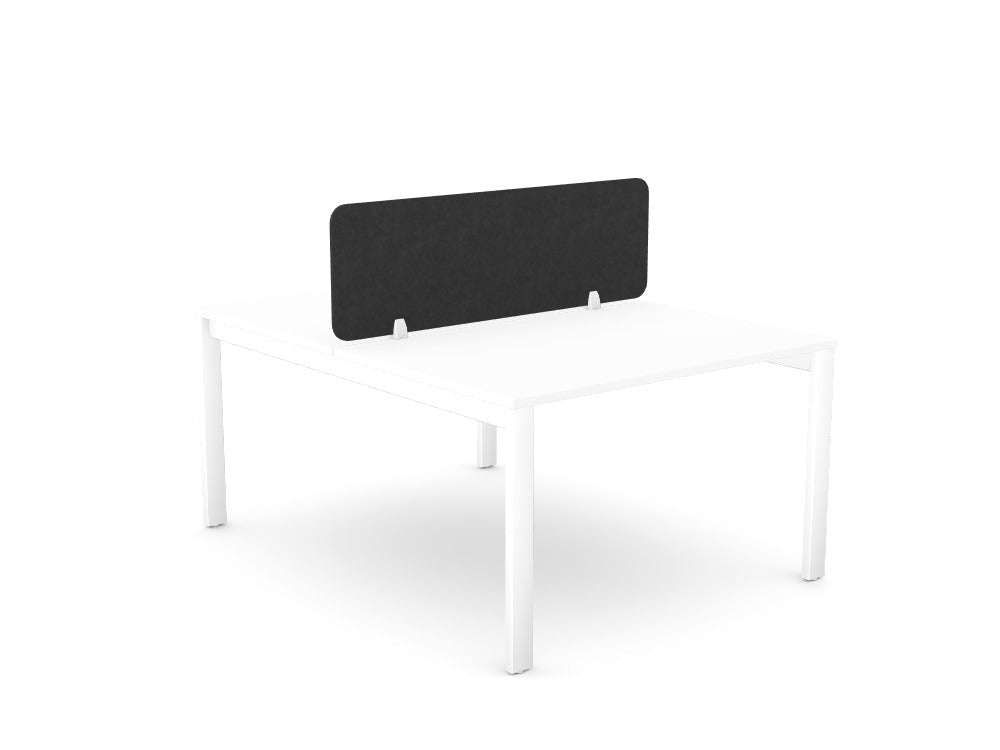 Desk Screen Acoustic Panel - SKU: CS/ST/12 - 4/CH, PET Colour: Charcoal_KP - 26, Brackets: 2x - PJ - 4/WHT