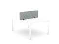 Desk Screen Acoustic Panel - SKU: CS/ST/12 - 60/GR, PET Colour: Grey_KP - 38, Brackets: 2x - PJ - 1/WHT Stead Fast